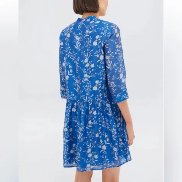 Tuckernuck Limoges Floral Royal Shirt Dress Medium - Picture 3 of 14